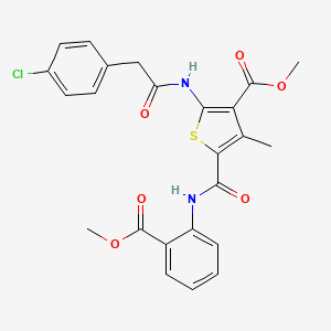 molecular formula C24H21ClN2O6S B4205072 methyl 2-{[(4-chlorophenyl)acetyl]amino}-5-({[2-(methoxycarbonyl)phenyl]amino}carbonyl)-4-methyl-3-thiophenecarboxylate 
