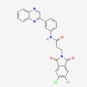 molecular formula C25H16Cl2N4O3 B4205108 3-(5,6-Dichloro-1,3-dioxo-1,3-dihydro-2H-isoindol-2-YL)-N~1~-[3-(2-quinoxalinyl)phenyl]propanamide 