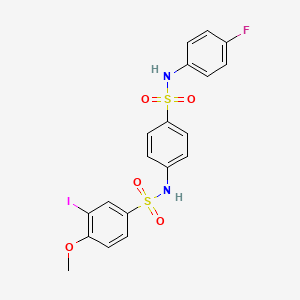 molecular formula C19H16FIN2O5S2 B4205152 N-(4-{[(4-fluorophenyl)amino]sulfonyl}phenyl)-3-iodo-4-methoxybenzenesulfonamide 