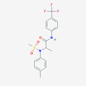 molecular formula C18H19F3N2O3S B4205161 N~2~-(4-methylphenyl)-N~2~-(methylsulfonyl)-N~1~-[4-(trifluoromethyl)phenyl]alaninamide 