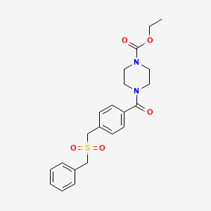 molecular formula C22H26N2O5S B4205212 Ethyl 4-{4-[(benzylsulfonyl)methyl]benzoyl}tetrahydro-1(2H)-pyrazinecarboxylate 