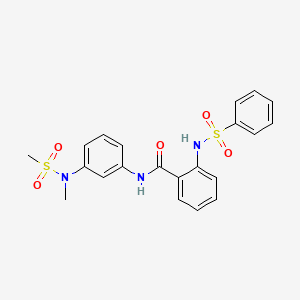 molecular formula C21H21N3O5S2 B4205219 2-BENZENESULFONAMIDO-N-[3-(N-METHYLMETHANESULFONAMIDO)PHENYL]BENZAMIDE 