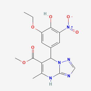 molecular formula C16H17N5O6 B4205266 methyl 7-(3-ethoxy-4-hydroxy-5-nitrophenyl)-5-methyl-4,7-dihydro[1,2,4]triazolo[1,5-a]pyrimidine-6-carboxylate 
