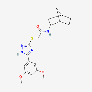 molecular formula C19H24N4O3S B4205270 N-bicyclo[2.2.1]hept-2-yl-2-{[5-(3,5-dimethoxyphenyl)-4H-1,2,4-triazol-3-yl]thio}acetamide 