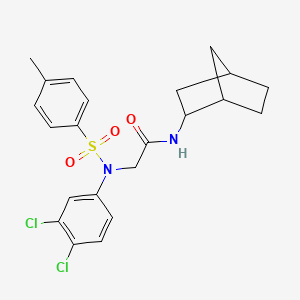 molecular formula C22H24Cl2N2O3S B4205308 N~1~-bicyclo[2.2.1]hept-2-yl-N~2~-(3,4-dichlorophenyl)-N~2~-[(4-methylphenyl)sulfonyl]glycinamide 