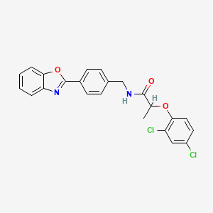 molecular formula C23H18Cl2N2O3 B4205322 N-[4-(1,3-benzoxazol-2-yl)benzyl]-2-(2,4-dichlorophenoxy)propanamide 