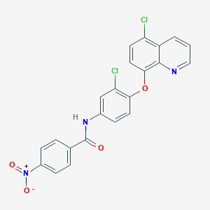 molecular formula C22H13Cl2N3O4 B420536 N-[3-chloro-4-(5-chloroquinolin-8-yl)oxyphenyl]-4-nitrobenzamide CAS No. 312742-68-0