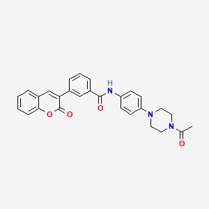 molecular formula C28H25N3O4 B4205376 N-[4-(4-acetylpiperazin-1-yl)phenyl]-3-(2-oxo-2H-chromen-3-yl)benzamide 