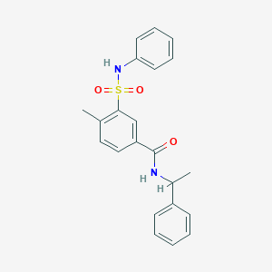 molecular formula C22H22N2O3S B4205386 3-(anilinosulfonyl)-4-methyl-N-(1-phenylethyl)benzamide 