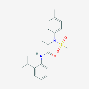 molecular formula C20H26N2O3S B4205450 N~1~-(2-isopropylphenyl)-N~2~-(4-methylphenyl)-N~2~-(methylsulfonyl)alaninamide 