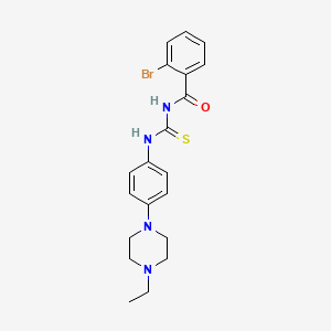 molecular formula C20H23BrN4OS B4205455 2-bromo-N-({[4-(4-ethyl-1-piperazinyl)phenyl]amino}carbonothioyl)benzamide 