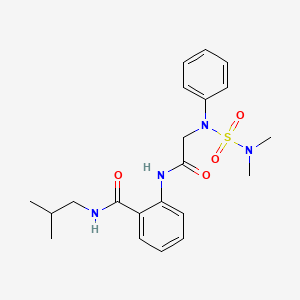 molecular formula C21H28N4O4S B4205485 2-{2-[(DIMETHYLSULFAMOYL)(PHENYL)AMINO]ACETAMIDO}-N-(2-METHYLPROPYL)BENZAMIDE 