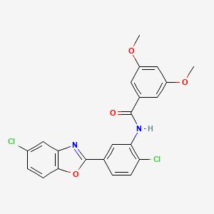 molecular formula C22H16Cl2N2O4 B4205498 N-[2-chloro-5-(5-chloro-1,3-benzoxazol-2-yl)phenyl]-3,5-dimethoxybenzamide 
