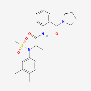 molecular formula C23H29N3O4S B4205526 N~2~-(3,4-dimethylphenyl)-N~2~-(methylsulfonyl)-N~1~-[2-(1-pyrrolidinylcarbonyl)phenyl]alaninamide 