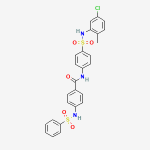 molecular formula C26H22ClN3O5S2 B4205568 N-(4-{[(5-chloro-2-methylphenyl)amino]sulfonyl}phenyl)-4-[(phenylsulfonyl)amino]benzamide 