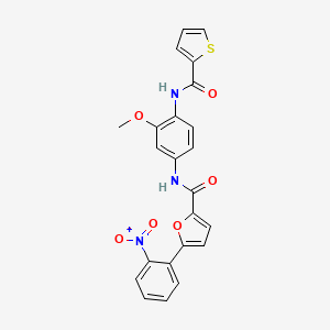 molecular formula C23H17N3O6S B4205597 N-{3-methoxy-4-[(2-thienylcarbonyl)amino]phenyl}-5-(2-nitrophenyl)-2-furamide 