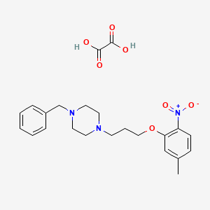 molecular formula C23H29N3O7 B4205620 1-Benzyl-4-[3-(5-methyl-2-nitrophenoxy)propyl]piperazine;oxalic acid 