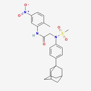 molecular formula C26H31N3O5S B4205659 N~2~-[4-(1-adamantyl)phenyl]-N~1~-(2-methyl-5-nitrophenyl)-N~2~-(methylsulfonyl)glycinamide 