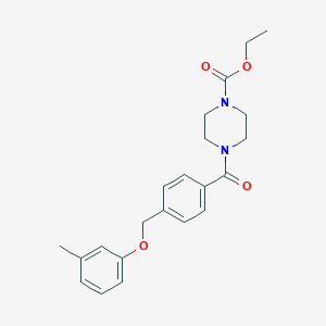molecular formula C22H26N2O4 B4205673 Ethyl 4-{4-[(3-methylphenoxy)methyl]benzoyl}tetrahydro-1(2H)-pyrazinecarboxylate 