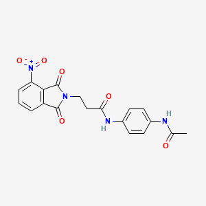 molecular formula C19H16N4O6 B4205694 N~1~-[4-(Acetylamino)phenyl]-3-(4-nitro-1,3-dioxo-1,3-dihydro-2H-isoindol-2-YL)propanamide 