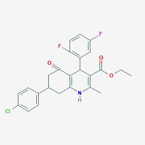 molecular formula C25H22ClF2NO3 B4205718 Ethyl 7-(4-chlorophenyl)-4-(2,5-difluorophenyl)-2-methyl-5-oxo-1,4,5,6,7,8-hexahydroquinoline-3-carboxylate 