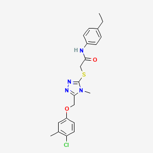 molecular formula C21H23ClN4O2S B4205798 2-({5-[(4-chloro-3-methylphenoxy)methyl]-4-methyl-4H-1,2,4-triazol-3-yl}thio)-N-(4-ethylphenyl)acetamide 
