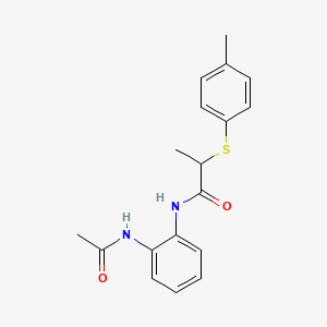 molecular formula C18H20N2O2S B4205875 N-(2-acetamidophenyl)-2-(4-methylphenyl)sulfanylpropanamide 