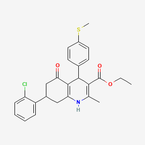 molecular formula C26H26ClNO3S B4206015 ethyl 7-(2-chlorophenyl)-2-methyl-4-[4-(methylthio)phenyl]-5-oxo-1,4,5,6,7,8-hexahydro-3-quinolinecarboxylate 
