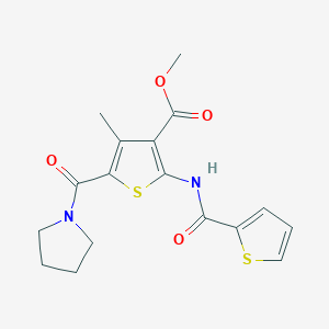 molecular formula C17H18N2O4S2 B4206035 methyl 4-methyl-5-(1-pyrrolidinylcarbonyl)-2-[(2-thienylcarbonyl)amino]-3-thiophenecarboxylate 