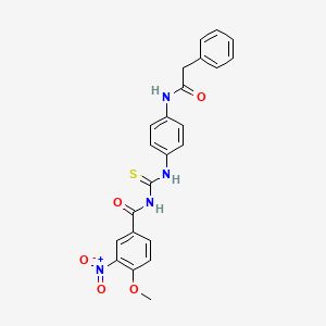 molecular formula C23H20N4O5S B4206043 4-methoxy-3-nitro-N-[({4-[(phenylacetyl)amino]phenyl}amino)carbonothioyl]benzamide 