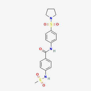 molecular formula C18H21N3O5S2 B4206050 4-[(methylsulfonyl)amino]-N-[4-(1-pyrrolidinylsulfonyl)phenyl]benzamide 