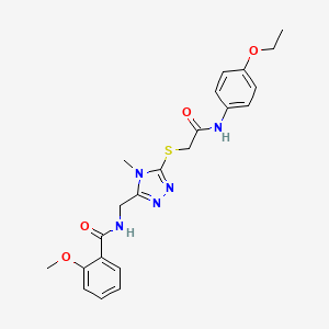 molecular formula C22H25N5O4S B4206064 N-{[5-({2-[(4-ethoxyphenyl)amino]-2-oxoethyl}sulfanyl)-4-methyl-4H-1,2,4-triazol-3-yl]methyl}-2-methoxybenzamide 