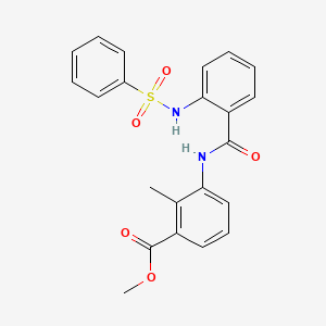 molecular formula C22H20N2O5S B4206150 METHYL 3-(2-BENZENESULFONAMIDOBENZAMIDO)-2-METHYLBENZOATE 