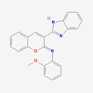 molecular formula C23H17N3O2 B420616 N-[3-(1H-benzimidazol-2-yl)-2H-chromen-2-ylidene]-N-(2-methoxyphenyl)amine 