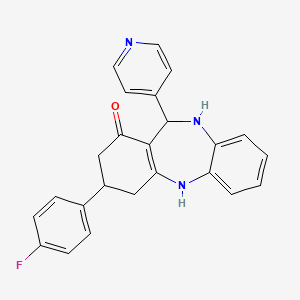 molecular formula C24H20FN3O B4206204 3-(4-fluorophenyl)-11-(4-pyridinyl)-2,3,4,5,10,11-hexahydro-1H-dibenzo[b,e][1,4]diazepin-1-one 