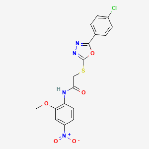 molecular formula C17H13ClN4O5S B4206234 2-{[5-(4-chlorophenyl)-1,3,4-oxadiazol-2-yl]thio}-N-(2-methoxy-4-nitrophenyl)acetamide 
