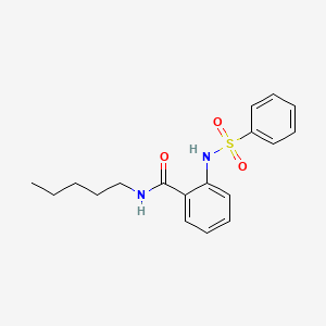 molecular formula C18H22N2O3S B4206253 2-BENZENESULFONAMIDO-N-PENTYLBENZAMIDE 
