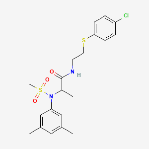 molecular formula C20H25ClN2O3S2 B4206269 N~1~-{2-[(4-chlorophenyl)thio]ethyl}-N~2~-(3,5-dimethylphenyl)-N~2~-(methylsulfonyl)alaninamide 