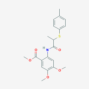 molecular formula C20H23NO5S B4206283 methyl 4,5-dimethoxy-2-({2-[(4-methylphenyl)thio]propanoyl}amino)benzoate 
