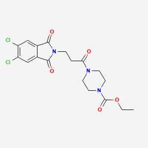 molecular formula C18H19Cl2N3O5 B4206324 Ethyl 4-[3-(5,6-dichloro-1,3-dioxo-1,3-dihydro-2H-isoindol-2-YL)propanoyl]tetrahydro-1(2H)-pyrazinecarboxylate 