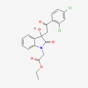 molecular formula C20H17Cl2NO5 B4206387 ethyl {3-[2-(2,4-dichlorophenyl)-2-oxoethyl]-3-hydroxy-2-oxo-2,3-dihydro-1H-indol-1-yl}acetate 