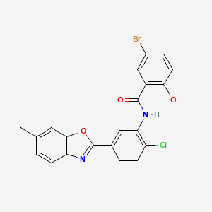 molecular formula C22H16BrClN2O3 B4206395 5-bromo-N-[2-chloro-5-(6-methyl-1,3-benzoxazol-2-yl)phenyl]-2-methoxybenzamide 