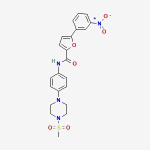 molecular formula C22H22N4O6S B4206401 N-{4-[4-(methylsulfonyl)-1-piperazinyl]phenyl}-5-(3-nitrophenyl)-2-furamide 