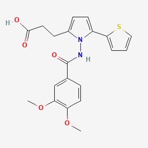 molecular formula C20H20N2O5S B4206420 3-[1-{[(3,4-dimethoxyphenyl)carbonyl]amino}-5-(thiophen-2-yl)-1H-pyrrol-2-yl]propanoic acid 