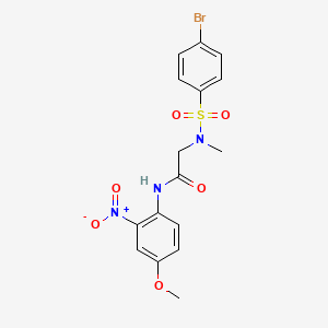 molecular formula C16H16BrN3O6S B4206422 2-[(4-bromophenyl)sulfonyl-methylamino]-N-(4-methoxy-2-nitrophenyl)acetamide 