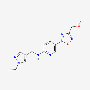 molecular formula C15H18N6O2 B4206496 N-[(1-ethyl-1H-pyrazol-4-yl)methyl]-5-[3-(methoxymethyl)-1,2,4-oxadiazol-5-yl]-2-pyridinamine 