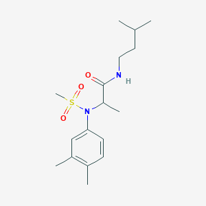 molecular formula C17H28N2O3S B4206551 N~2~-(3,4-dimethylphenyl)-N~1~-(3-methylbutyl)-N~2~-(methylsulfonyl)alaninamide 
