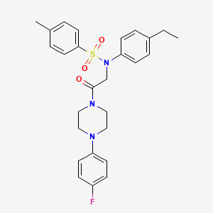 molecular formula C27H30FN3O3S B4206582 N-(4-ethylphenyl)-N-{2-[4-(4-fluorophenyl)-1-piperazinyl]-2-oxoethyl}-4-methylbenzenesulfonamide 