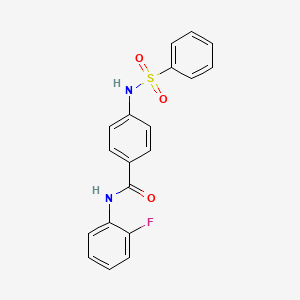 molecular formula C19H15FN2O3S B4206612 4-BENZENESULFONAMIDO-N-(2-FLUOROPHENYL)BENZAMIDE 