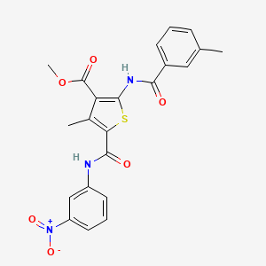 molecular formula C22H19N3O6S B4206618 methyl 4-methyl-2-[(3-methylbenzoyl)amino]-5-{[(3-nitrophenyl)amino]carbonyl}-3-thiophenecarboxylate 